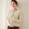 Women's Thick Cashmere Round Neck Raglan Sleeve Sweater Cardigan - Loose Fit, Autumn/Winter Versatile Outerwear