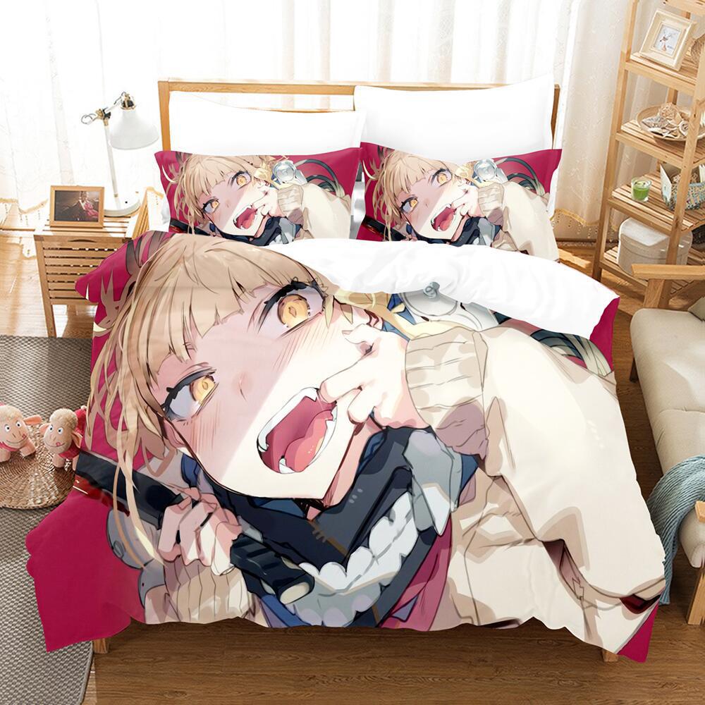 My 3D Cartoon Animation Bedding Microfiber Polyester Cotton 90G Duvet Set Three-Piece Set