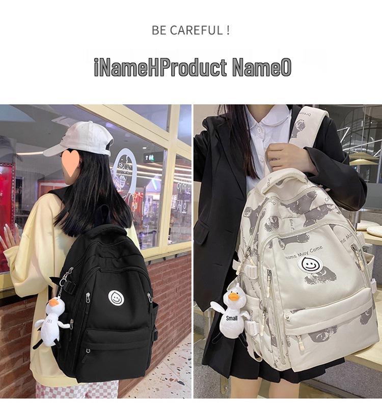 Korean & Japanese Style Versatile Nylon Backpack, Large Capacity College & Middle School Bookbag for Women