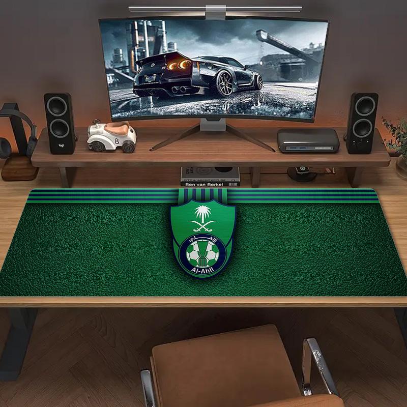 Al-Ahli Saudi FC Lace Solid Color Mouse Pad Large Gaming Table Cushion Non-slip Laptop Tablet Big Mousepad XXL Mat Mini PC Playmat With Lock edge
