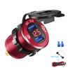 Quick Charge 3.0 Dual-USB-Autoladegerät, Schnellladebuchse, Aluminium-Steckdose mit LED-Voltmeter für 12 V, 24 V, Auto, Boot