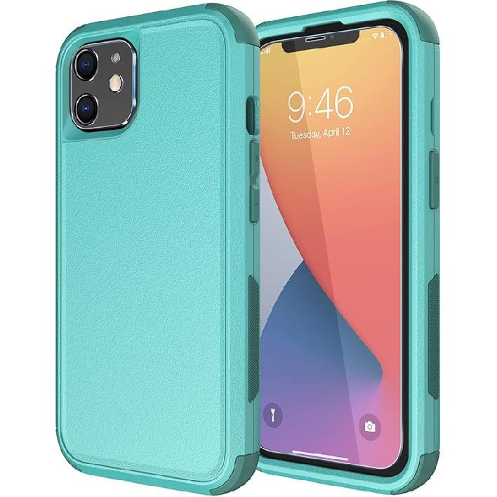 

Diverbox для чохла iPhone 11 [Протиударний] [Захищений від падінь] [Захисне скло для екрана], Чохол для телефону з посиленим захистом для Apple iPhone 11 Teal-3in1
