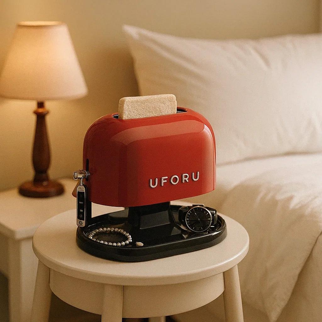 Retro Toaster Napkin Holder & Tissue Box with Storage Tray, Bedside Desk Organizer for Keys, Jewelry, Home Decor