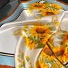 TOP Novelty 100% Silk Women Scarf Gaudy Sunflower Small Square Scarf Hair Neck Scarf Lady Headscarf Vintage Ladies Shawls