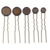 10pcs/lot Metal Hairpin Hair Clips Antique Bronze Cabochon Blank Base Setting Bezel Tray For DIY Jewelry Making Hair Accessories
