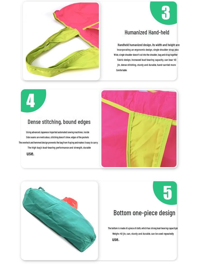 Waterdichte Opvouwbare Boodschappentas - Grote Capaciteit, Milieuvriendelijke Tas met Trekkoord