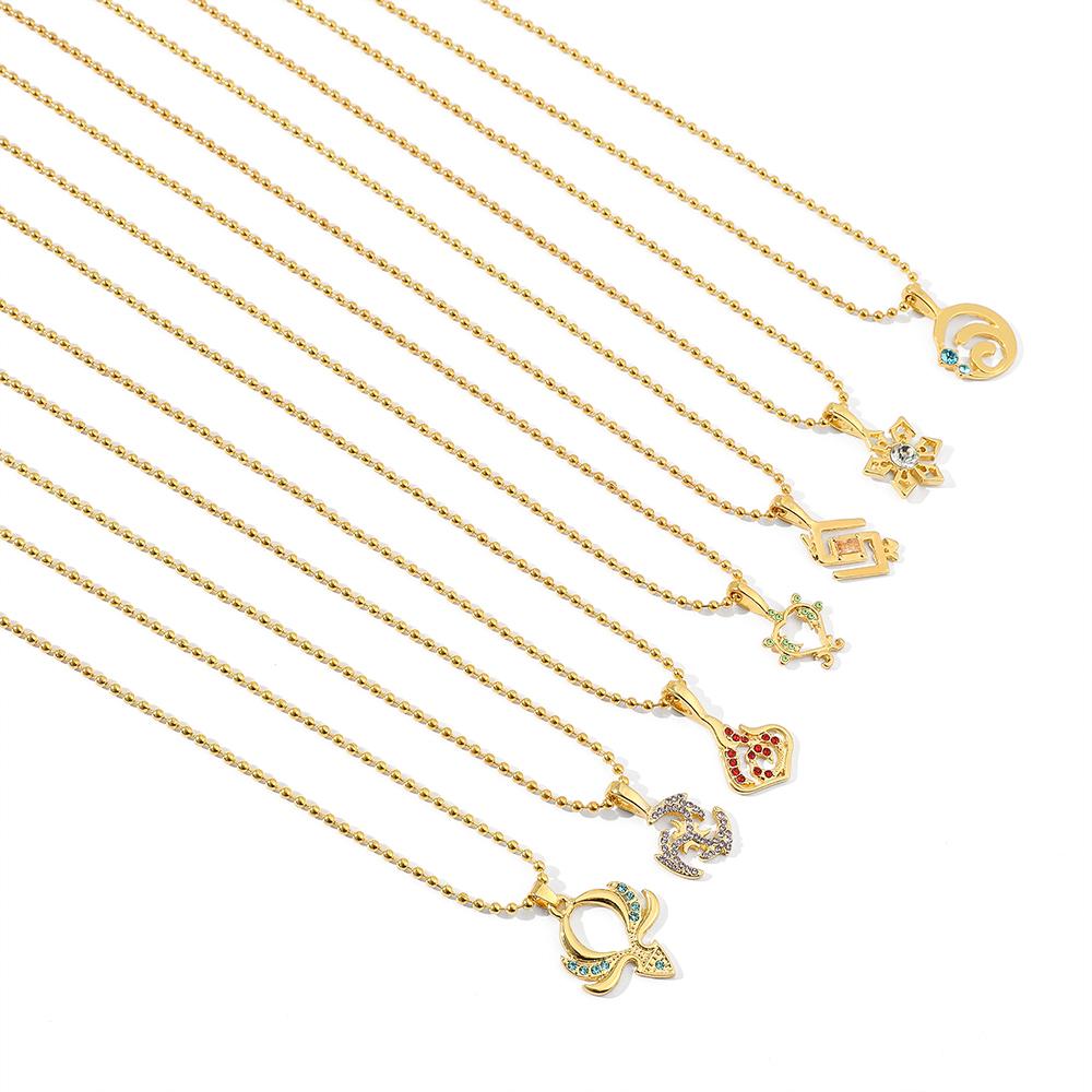 Fashion Genshin Impact Necklace Accessories Pyro Hydro Anemo Eye of God Element Symbol Game Gift For Friends Fan Jewelry