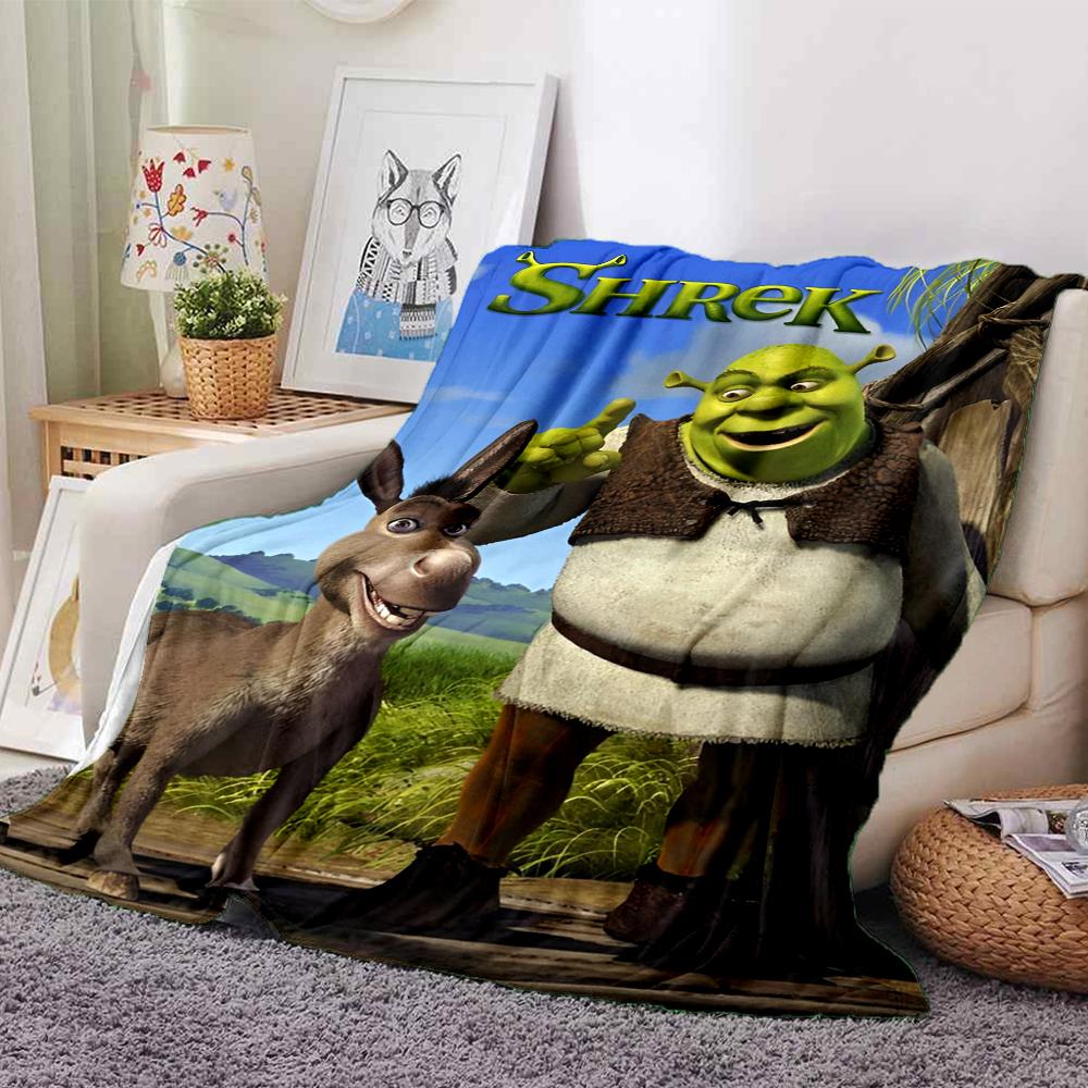 Shrek Theme Printed Blanket - Perfect for Couch, Bed, Travel & Outdoor Use | Machine Washable, Cozy & Durable.