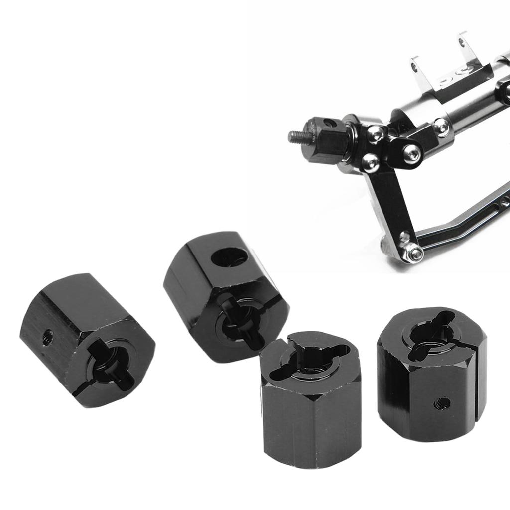 4PCS 12mm Hex Adapter Aluminum Alloy 12mm Wheel Hex Hub Drive Adapters for   SCX10 90046 for D90 1Celsius10 RC Car