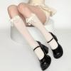 White lace floral bow calf socks Lolita Velvet mid-calf socks with trendy patterns, pure and desirable