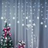 3,5M Kurtyna Świetlna Śnieżynki Led Lampki Świąteczna Girlanda Zimna