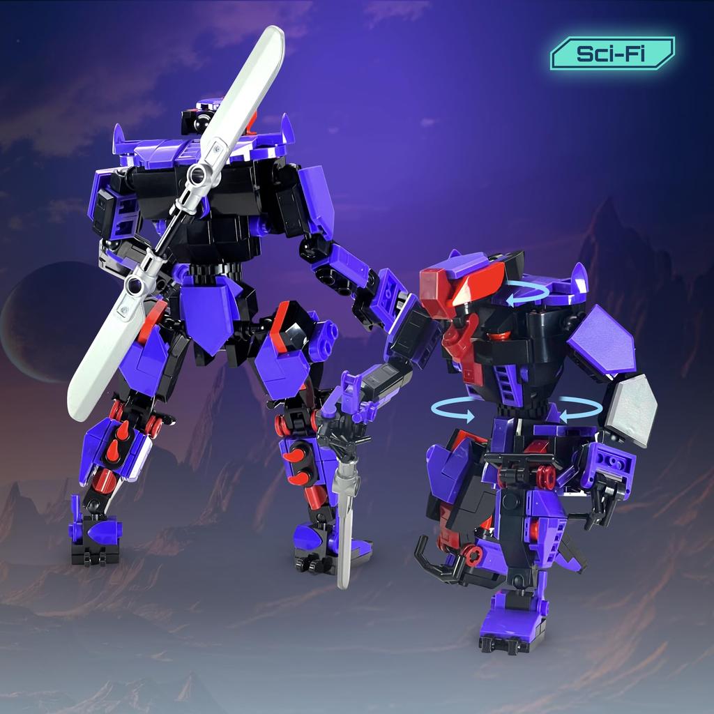 MyBuild Sci-Fi Void Talon 5026 - Alien Villain Mech - Twin-Bladed Combat Unit | Articulated Mech Plastic Model Kit | Robot Assembly | Ages 14+