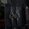 Punk Metal Piercing Curved Spike Earrings For Women Goth Grunge Aesthetic Rivet Earrings Jewelry Gift