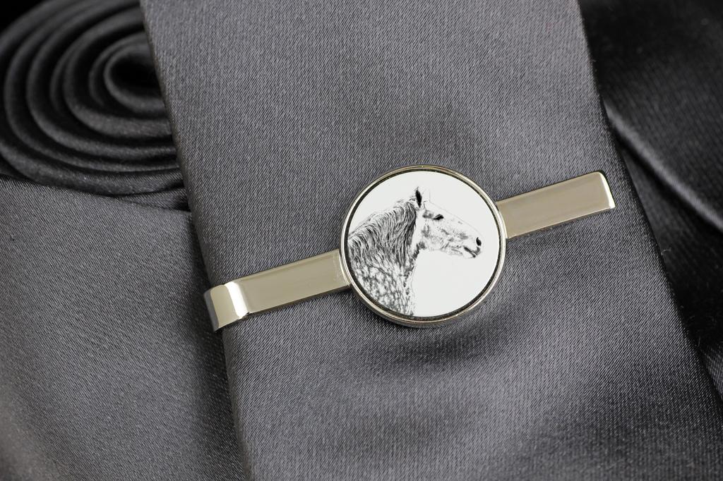 Percheron - tie clip with a horse, personalized tie clip, a unique gift for a man from the Art-Dog brand