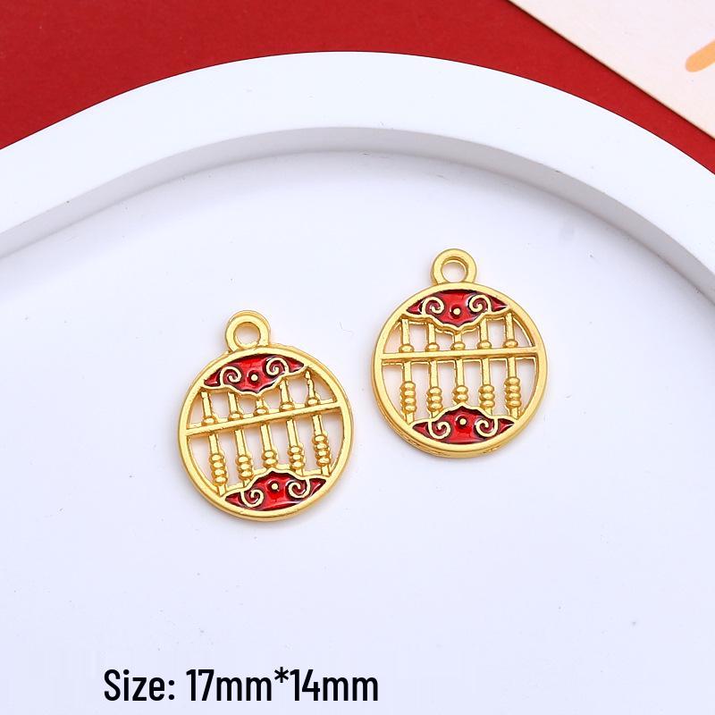 Chinese Style Wealth & Treasures Pendant: Alloy Enamel DIY for Bracelets & Necklaces - New Year Gift