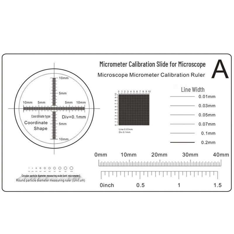 Micrometer Calibration Slide for Microscope - Precision Measuring Ruler Instrument