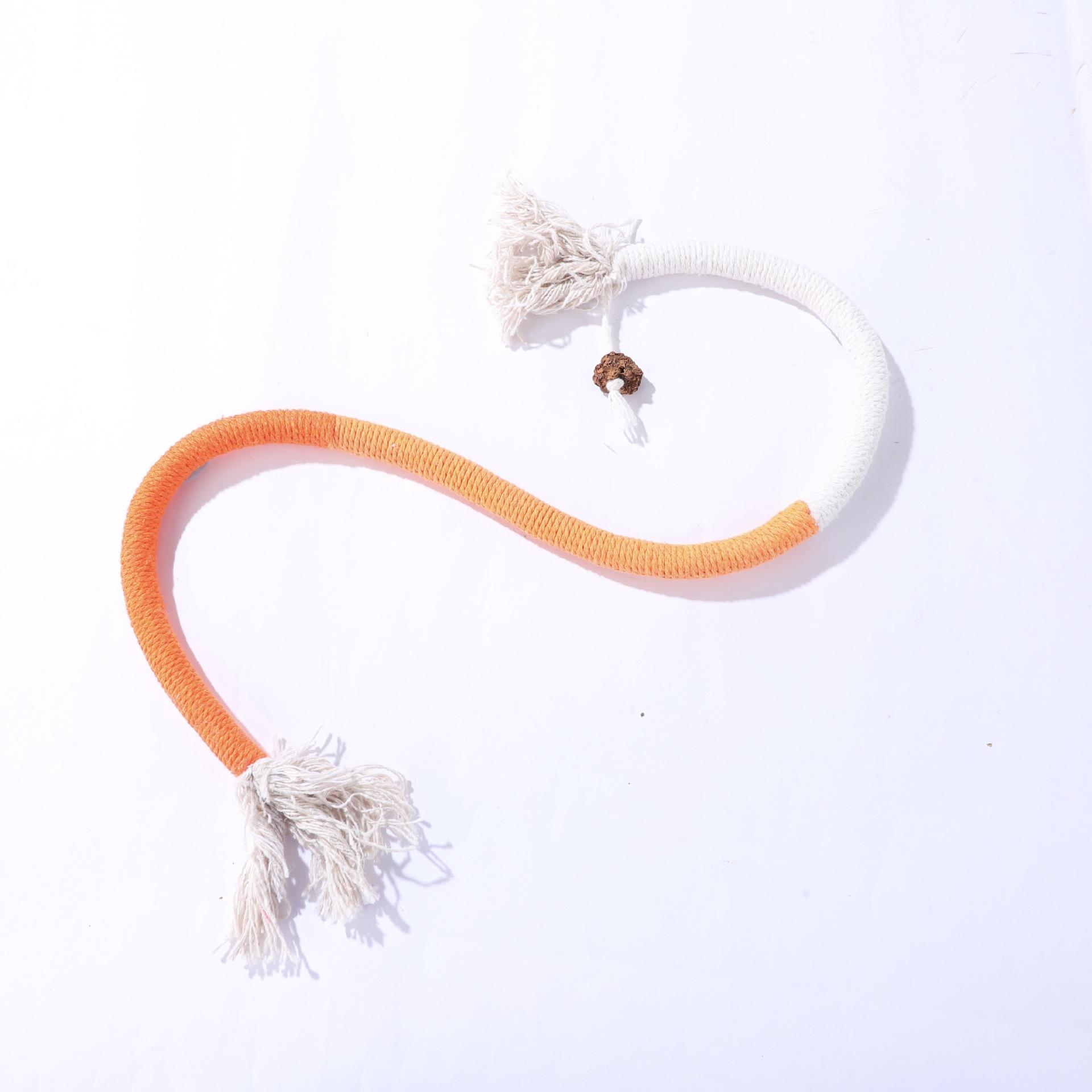 Cat Toys Interactive Molar Cotton Rope Toys Silvervine Cat Teaser Toy Clean Mouth Kitten Play Toy Pet Supplies Accessories 70cm оранжевый