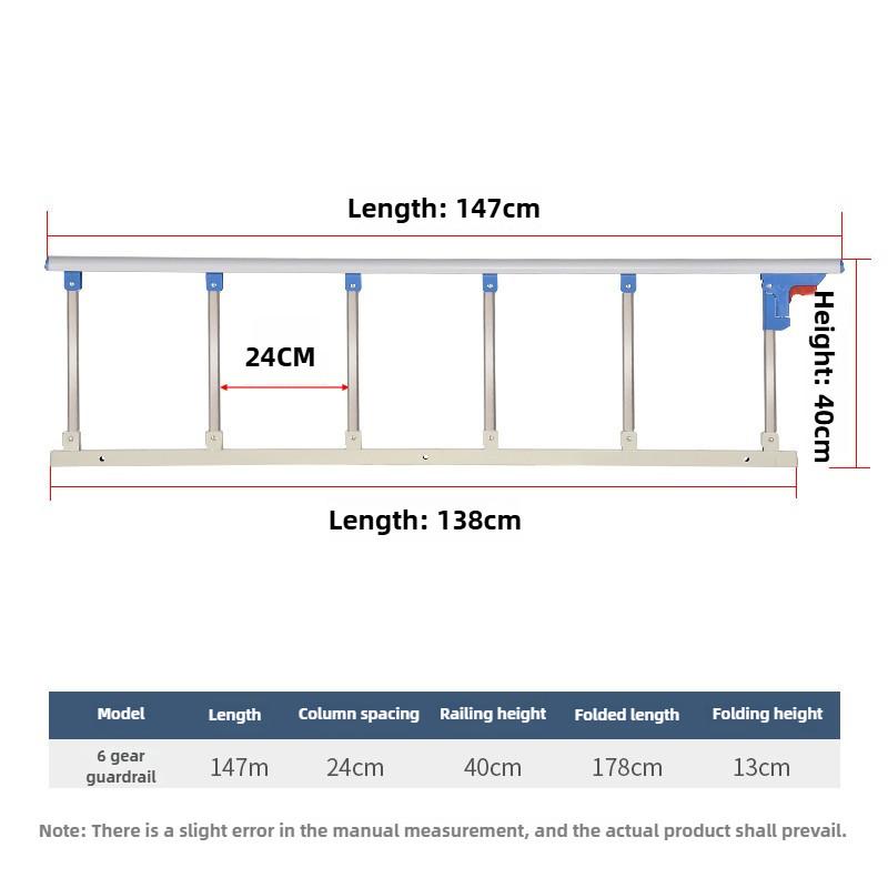 Dormitory Protective Bed Fence Household Foldable Armrest Elderly Anti Fall Guardrail Getting Up Assistive Device