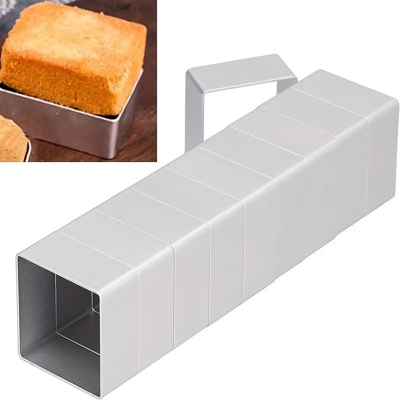 Rectangle Shape Pineapple Cake Pie Biscuit Cutter Mold Stainless Steel Pulburon Molder With Pusher Cake Decorating Tools