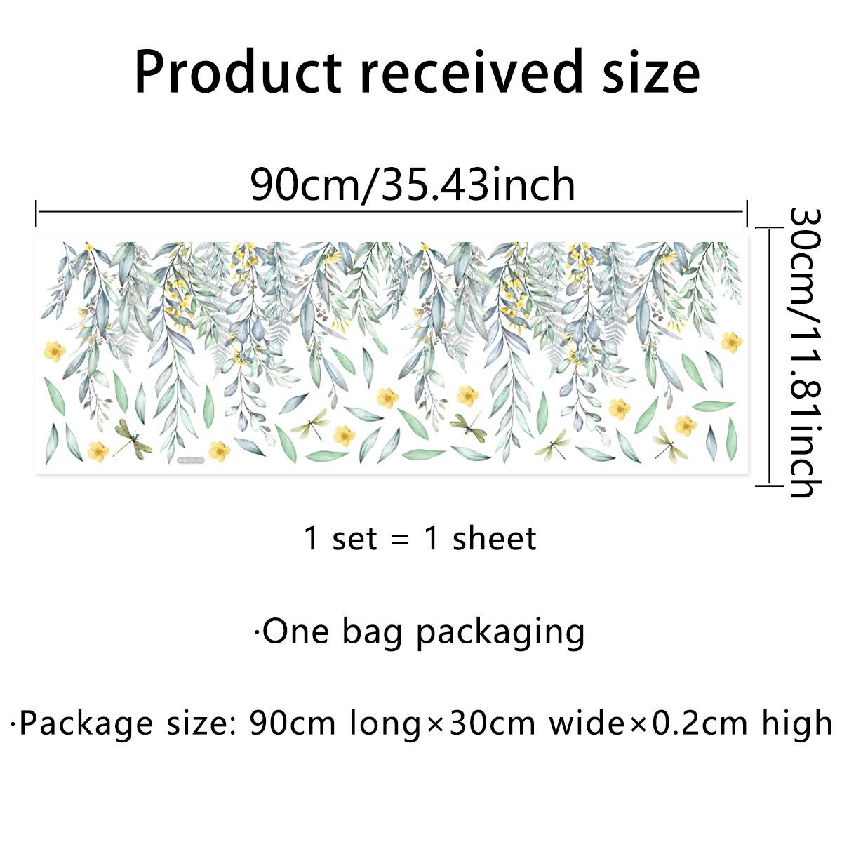 

New Green Leaf Flower Vine Bathtub Sticker Living Room Bathroom Bathroom Decorative Sticker Self-adhesive Wall Sticker 30x90cm