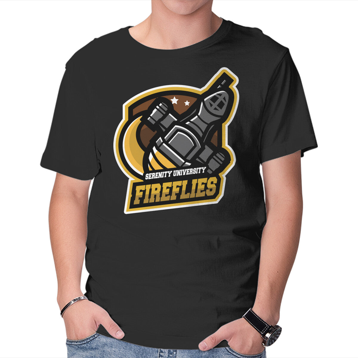 Unisex Crew Neck T-Shirt Serenity University Graphic Short Sleeve Casual Tee XXXL