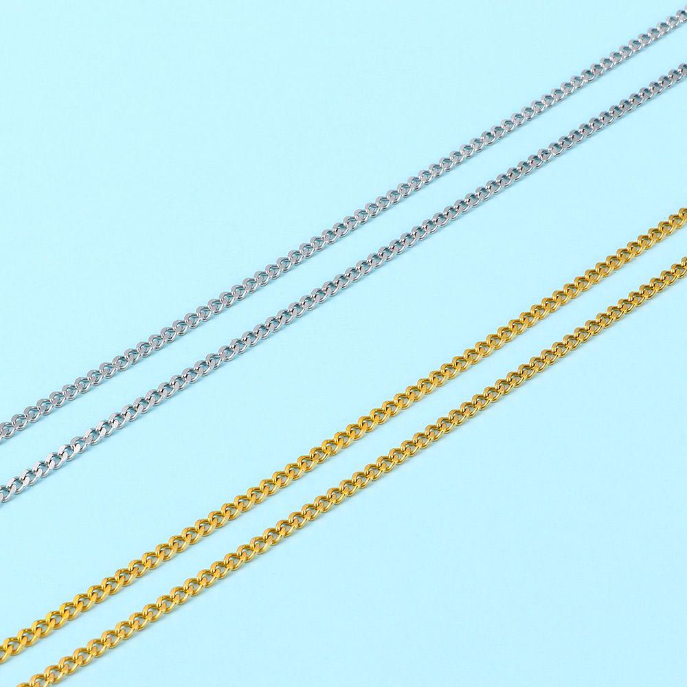 Men's Jewelry Choker Gold Plated Link Copper Chain Necklace Stainless Steel Cuban Hop Hip