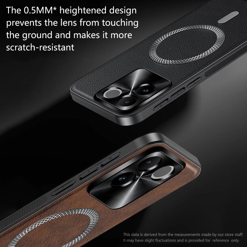 For Vivo S17e Case Magnetic Elegant Leather Wear-Resistant Lens Fully Covered Non-Slip Grip Edge Cover Shell