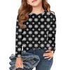 Christmas Day Girls Long Sleeve T Shirts Kids Fall Tops Crewneck Printed Basic Tees