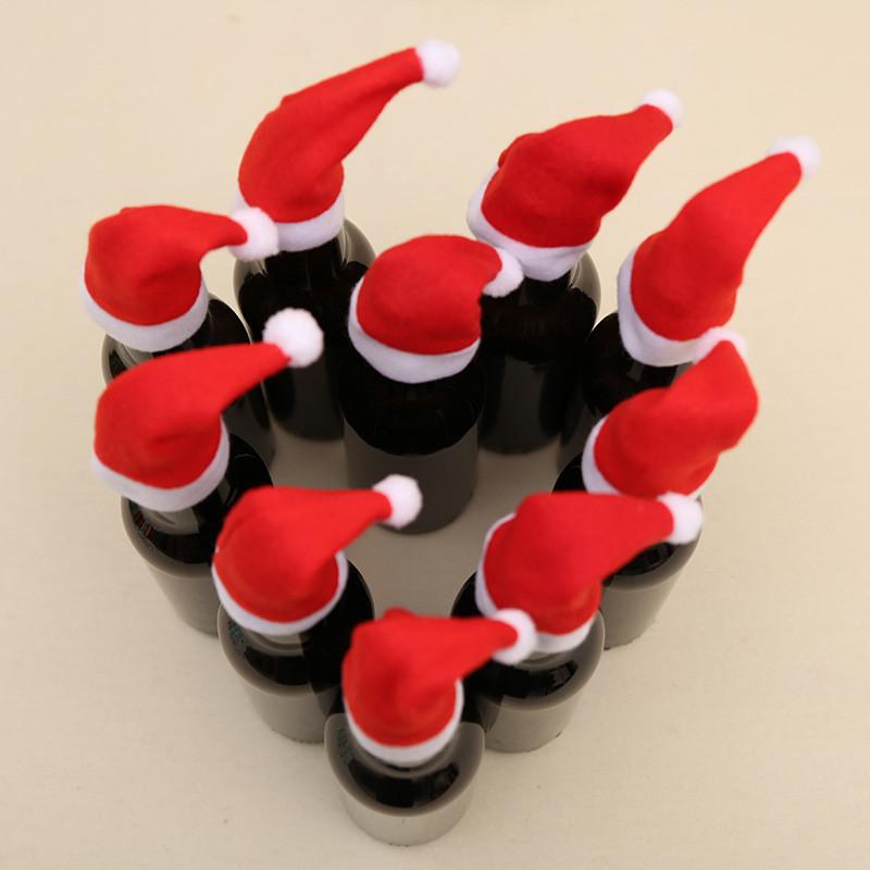 Christmas Bottle Cap With Santa Hat Christmas Party Decoration Gift For Holiday Celebrations