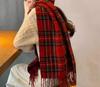 Plaid scarf female Korean atmosphere warm new dry powder autumn and winter Korean version soft fringed shawl