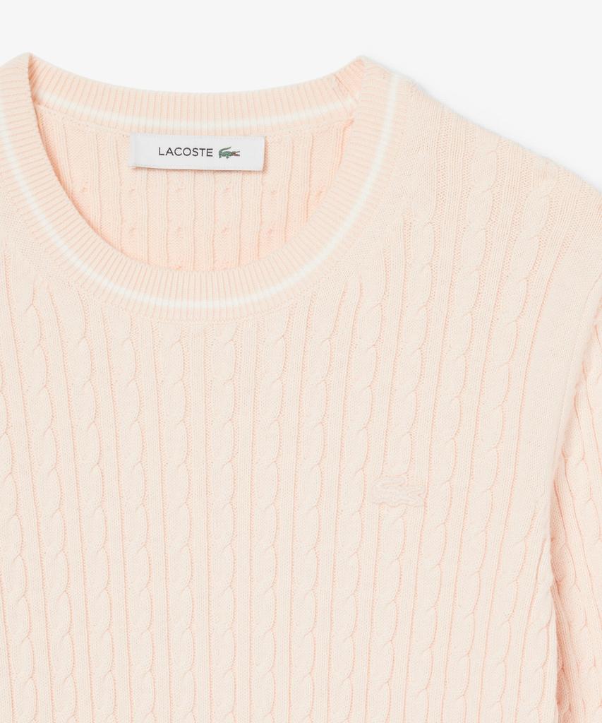 LACOSTE Women'S Cable Tipping Long Sleeve Sweater Af3241-56N N6I