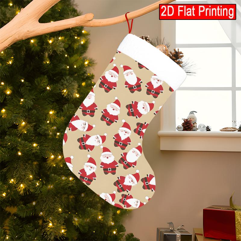 Christmas decoration fireplace hanging stocking Merry Christmas with Seamless Santa Claus Pattern (4) 2D Flat Pattern Ch