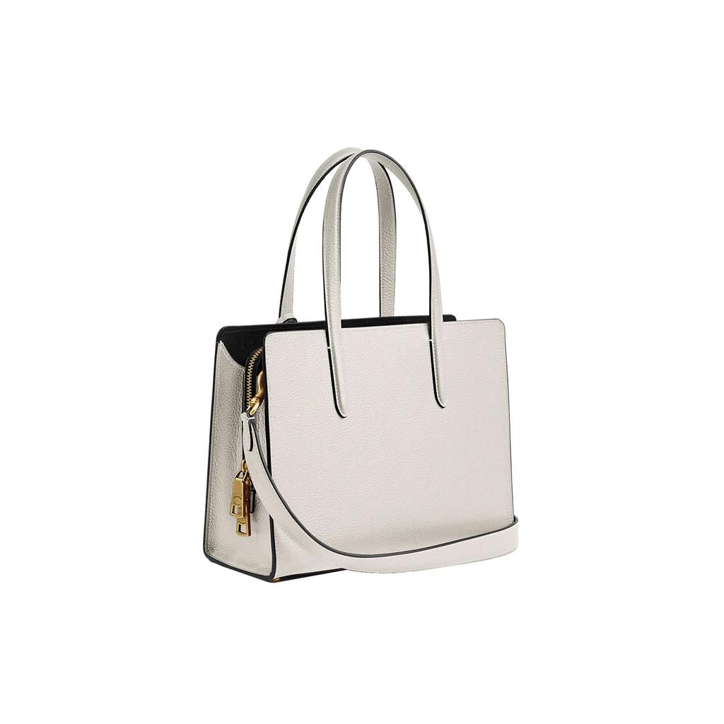 Coach Carter 28 Solid Color Logo Tag Pebble Leather Tote Bag Women tote White CJ806-B4HA