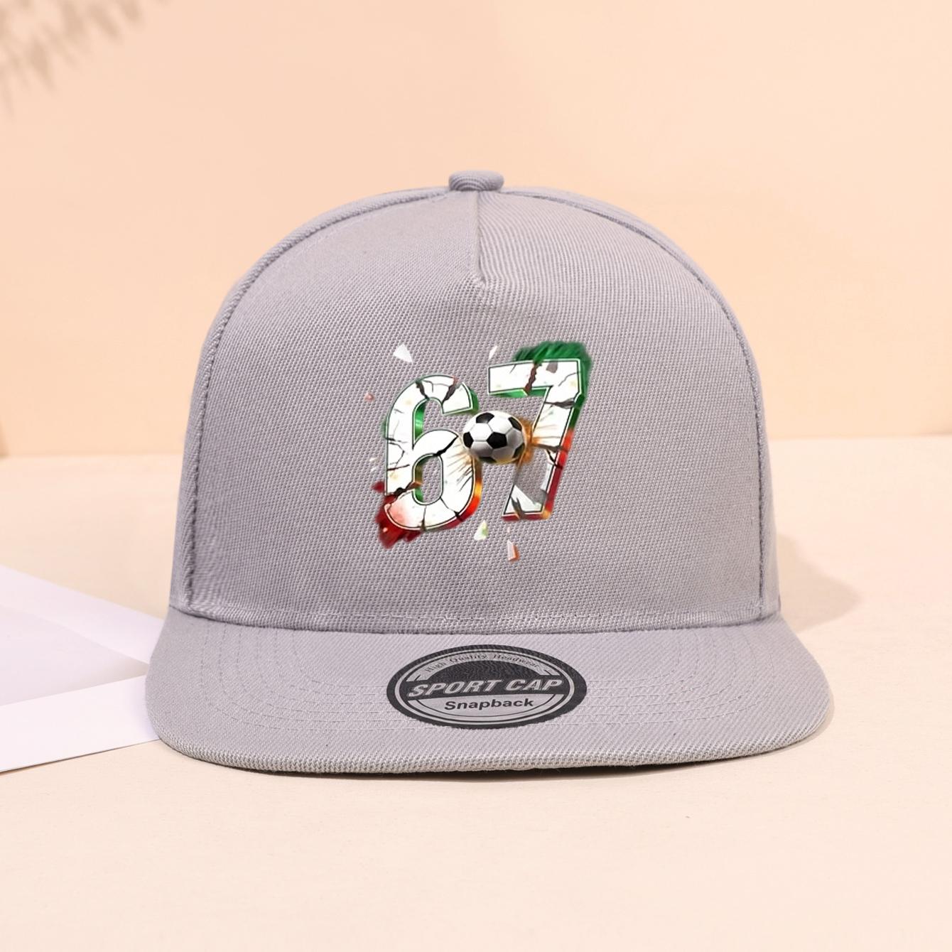 

1PC Street Trendy 67 Flat-brimmed Hat - Breathable and Non-stuffy, a Unique Fashion Piece with No Style Clashes сірий