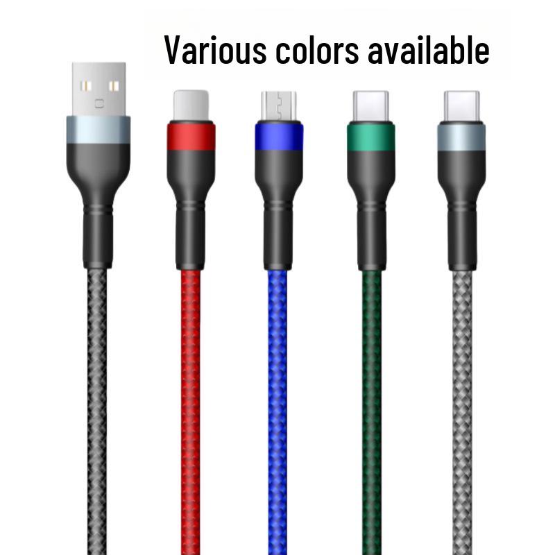 

6A Three-in-One Braided Charging Cable for Apple, Android, Type-C - Super Fast Charge 1m TYPE-C Black
