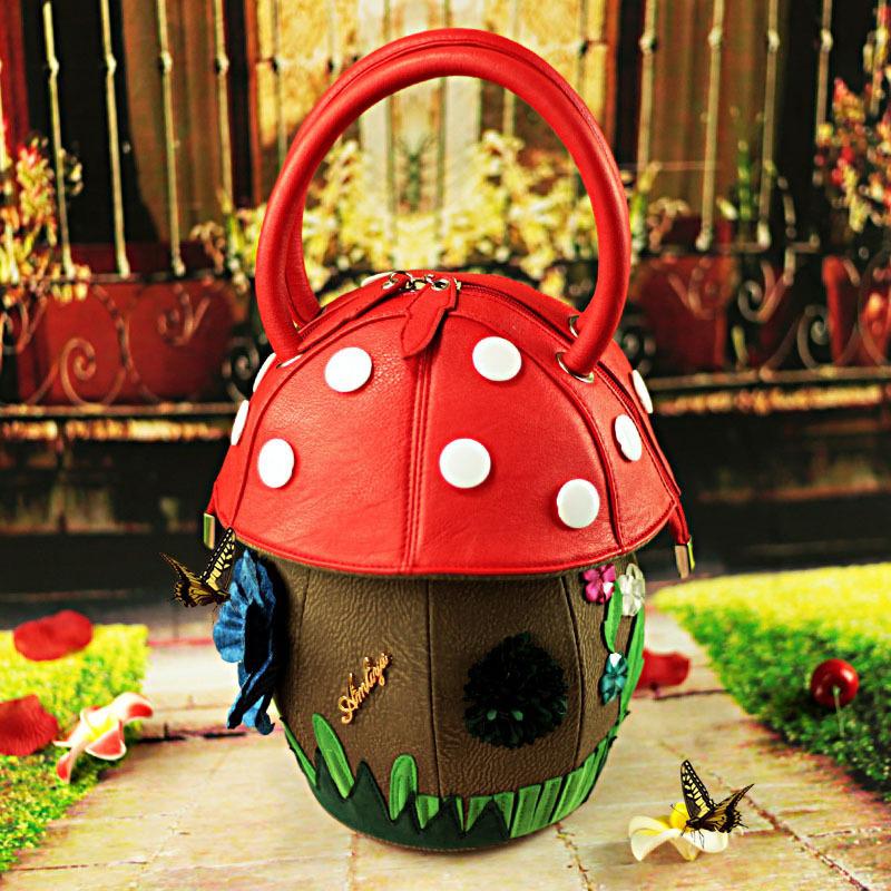 2025 Cute Candy Color Women's Handbag - Japanese-Inspired Casual Mushroom Design