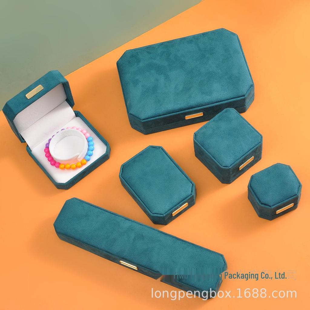 Octagonal Flannel Jewelry Box for Necklace, Bracelet, Ring, and Pendant