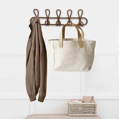 Coat Rack Clothes Hooks Durable Wall Decoration Practical Door Hanger Handwoven Rattan for Coats