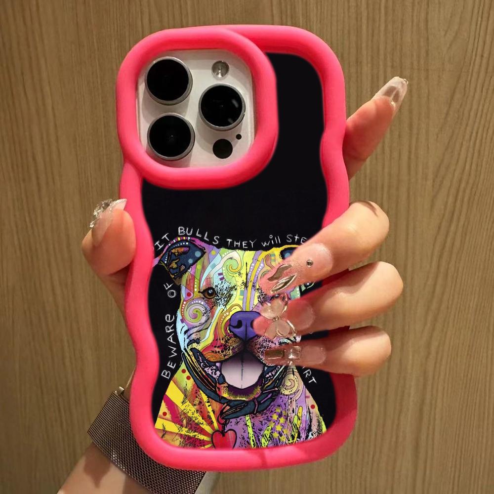 Ae76 Dog Color Doodle Design Art Protective Phone Cases for Samsung S24 Plus S23 Ultra A14 A55 A06 Honor X9b Motorola OnePlus Big Wave TPU Back Cover