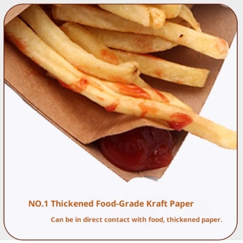 50Pcs French Fries Box Cone Chips Ketchup Cup Fast Food Restaurant Take-Out Disposable Food Paper Package