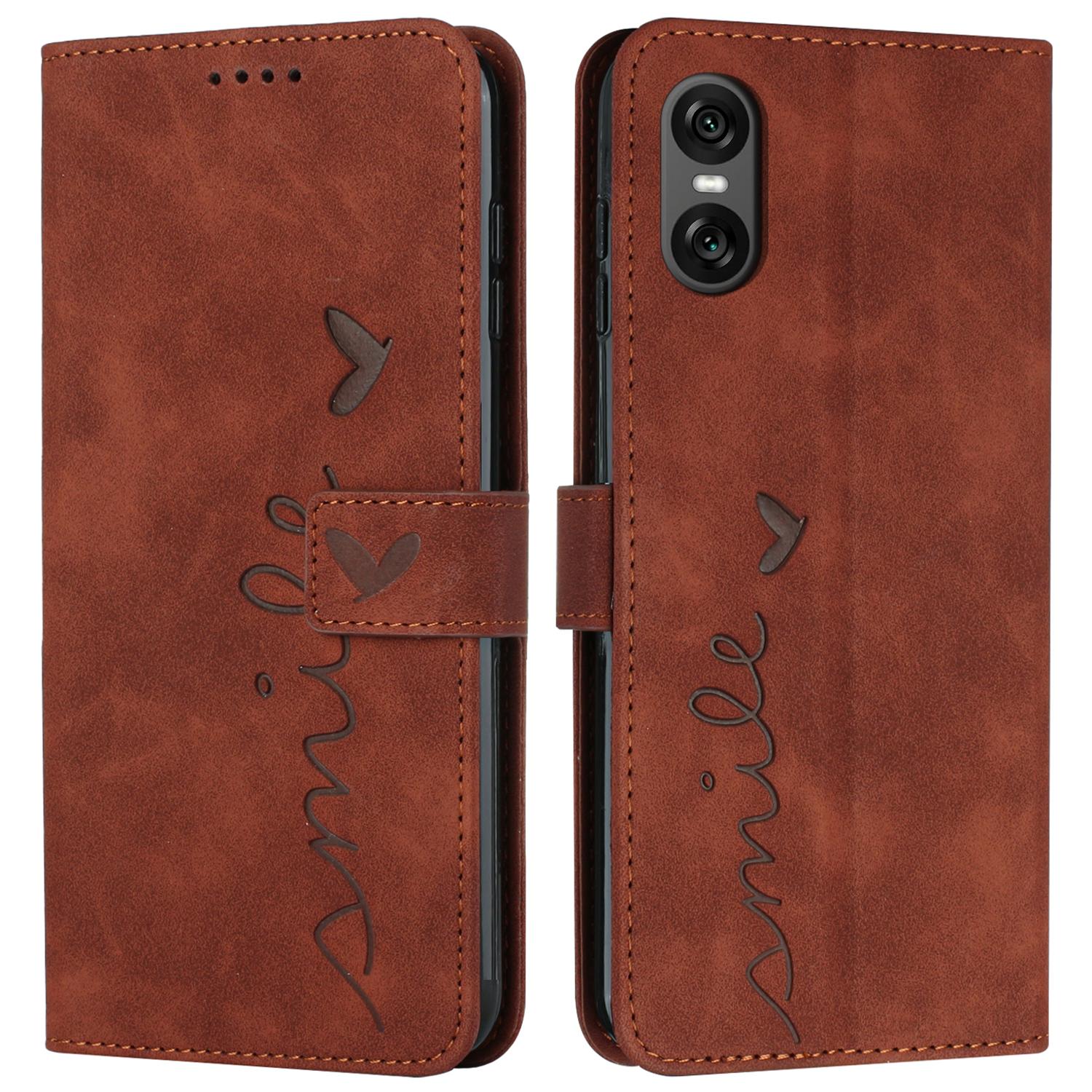 

For Sony Xperia 5 VI Case Viewing Stand PU Leather Phone Cover Imprinted Pattern A