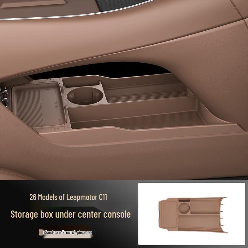Leapmotor C11 Center Console Silicone Storage Box - Fits 26 Models, Multipurpose Double-layer Design