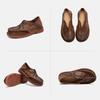 Johnature Genuine Leather Retro Hollow-out Breathable Sandals Versatile Comfortable Women's Slip-on Shoes