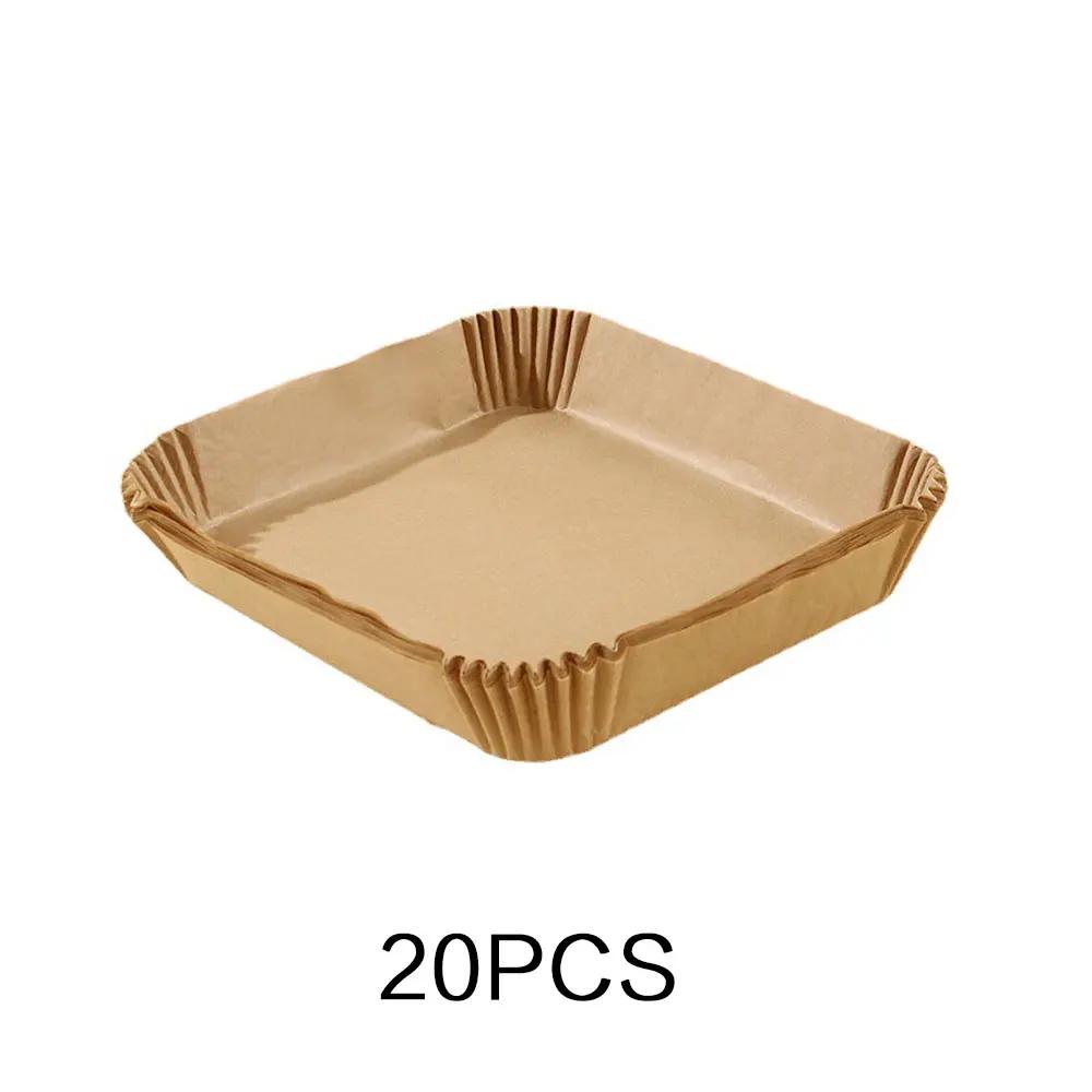 20/50/100Pcs Air Fryer Disposable Paper Air Fryer Accessories Square Oilproof  Liner Non-Stick Mat for Kitchen Oven Baking