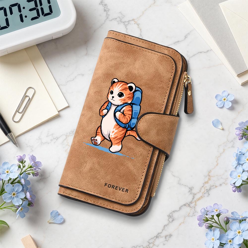 Cute Tiger Pattern Wallet Forever Fashion Multi Slot Portable Purse Trendy Casual Card Holder