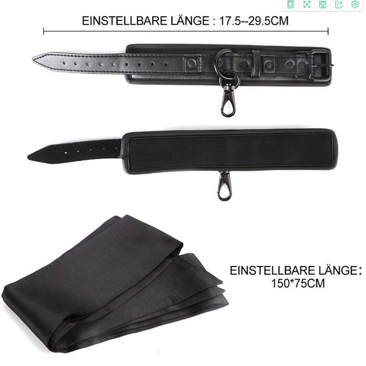 SM Leather Restraint Anklets - Erotic Couples Flirting Handcuffs