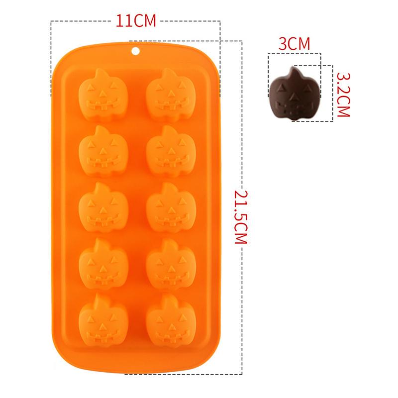 3D Cake Mold Halloween Skull Wizard Hat Pumpkin Shape Candy Chocolate Mold DIY Baking Cake Decorating Tool