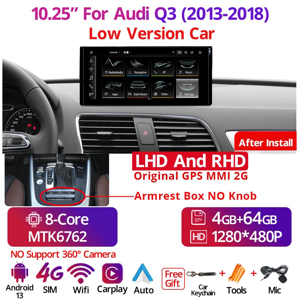 

10,25 Android 13.0 автомобильное радио для Q3 2013-2018 мультимедийный плеер навигация стерео CarPlay экран головное устройство GPS синий