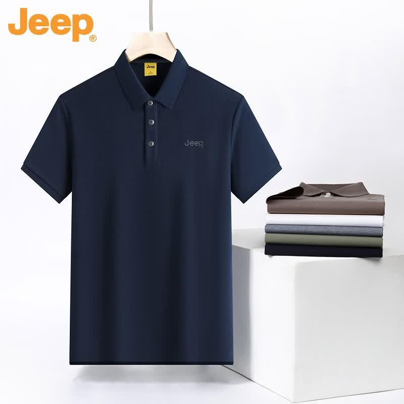 JEEP Men's Cotton-Feel Business Polo Shirt