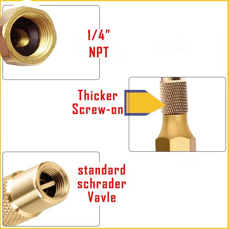 2Pack Heavy-Duty Brass Air Nozzle With Quick Connector,Screw On Tire Inflator Chuck For Tire Inflator Gauge Compressor Accessories, Twist-On Chucks